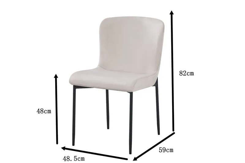 Elsie Matstol Sammet - Beige - Möbler - Stolar & fåtöljer - Matstol & köksstol