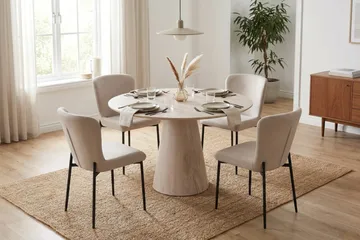 Elsie Matstol Sammet - Beige - Möbler - Stolar & fåtöljer - Matstol & köksstol
