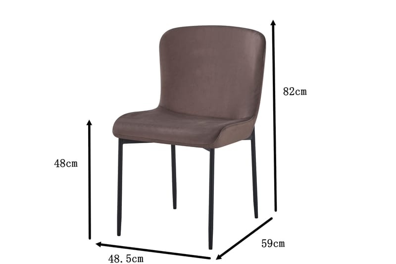 Elsie Matstol Sammet - Brun - Möbler - Stolar & fåtöljer - Matstol & köksstol
