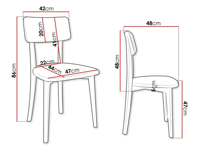 Esher Matstol - vit, brun - Möbler - Stolar & fåtöljer - Matstol & köksstol