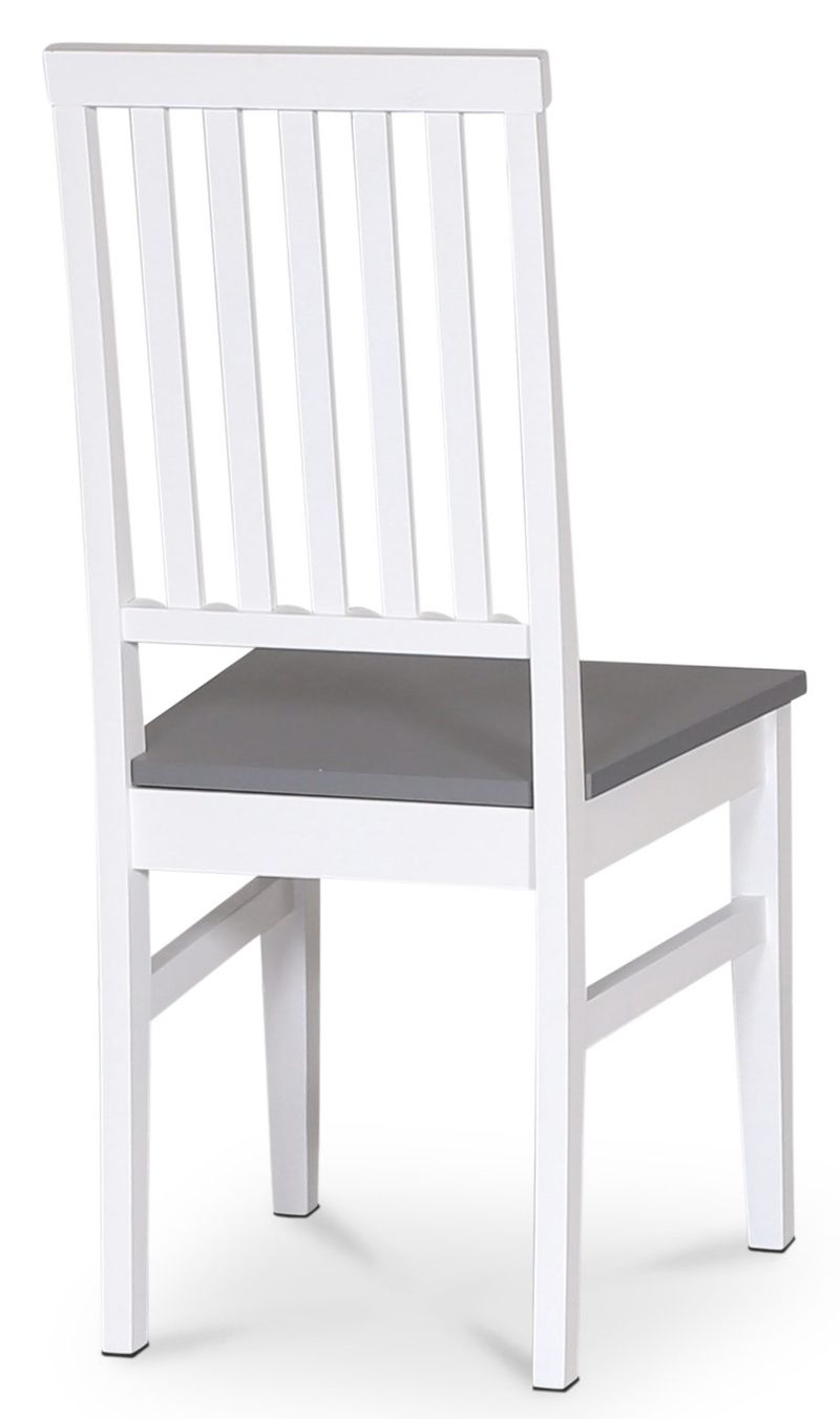 Fårö vit matstol med grå sits - Vit/Grå - Möbler - Stolar & fåtöljer - Matstol & köksstol