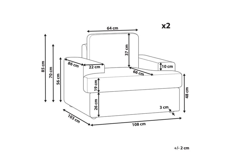 Fåtölj Alla set om 2 Beige - Beige - Möbler - Stolar & fåtöljer - Fåtölj