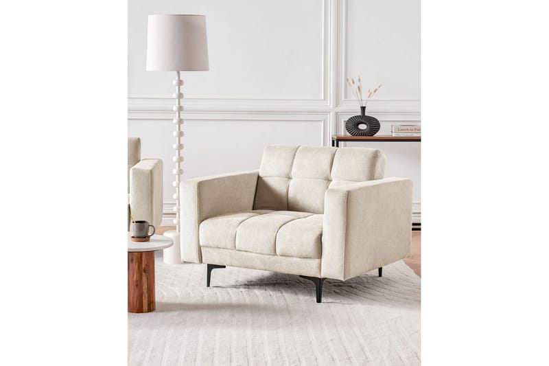 Fåtölj Alnes Beige/svart - Beige/svart - Möbler - Stolar & fåtöljer - Fåtölj
