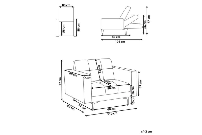 Fåtölj Alnes Off-white/Svart - Off-white/Svart - Möbler - Stolar & fåtöljer - Fåtölj