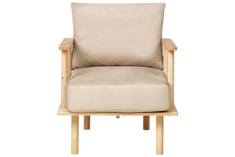 Fåtölj Asker - Sandbeige, ljust trä - Möbler - Stolar & fåtöljer - Fåtölj