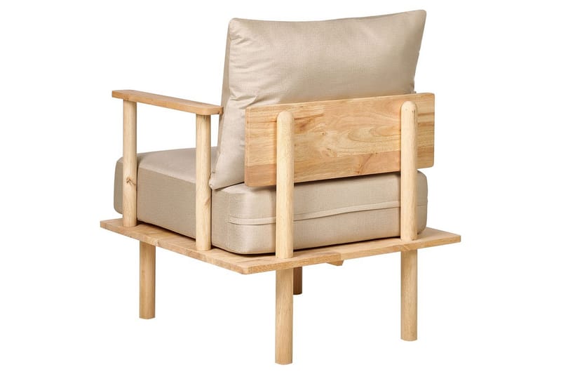 Fåtölj Asker - Sandbeige, ljust trä - Möbler - Stolar & fåtöljer - Fåtölj