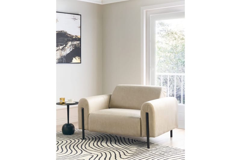 Fåtölj Askim - Beige, svart/Polyester - Möbler - Stolar & fåtöljer - Fåtölj
