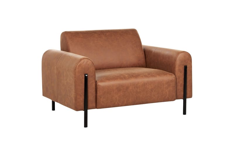 Fåtölj Askim, Guldbrun, Svart/Polyester