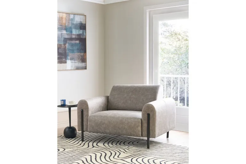 Fåtölj Askim - Ljusgrå, svart/Polyester - Möbler - Stolar & fåtöljer - Fåtölj