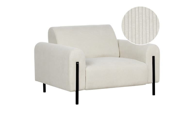 Fåtölj Askim, Off-white, Svart/Manchestertyg