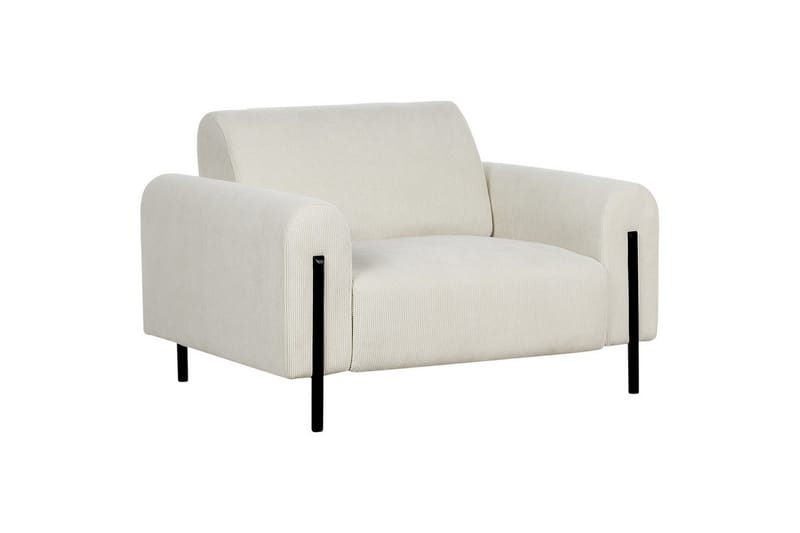 Fåtölj Askim - Off-white, Svart/Manchestertyg - Möbler - Stolar & fåtöljer - Fåtölj