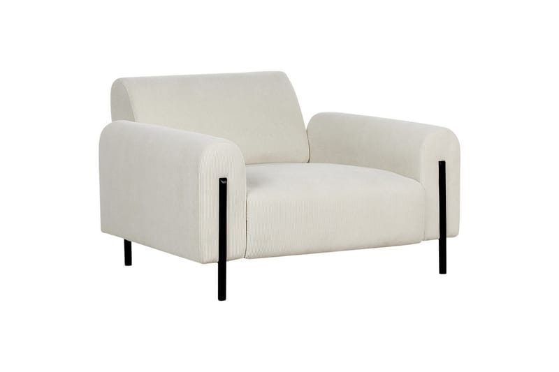 Fåtölj Askim - Off-white, Svart/Manchestertyg - Möbler - Stolar & fåtöljer - Fåtölj