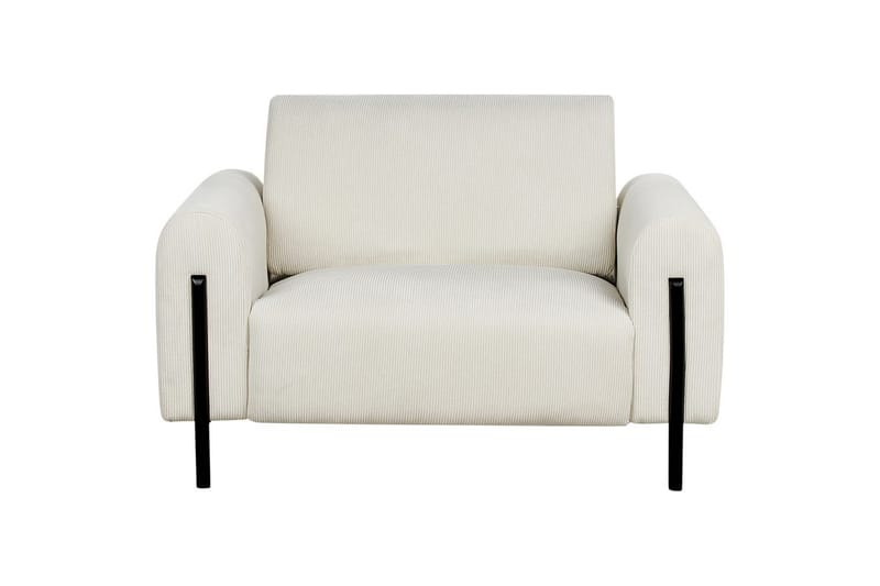 Fåtölj Askim - Off-white, Svart/Manchestertyg - Möbler - Stolar & fåtöljer - Fåtölj