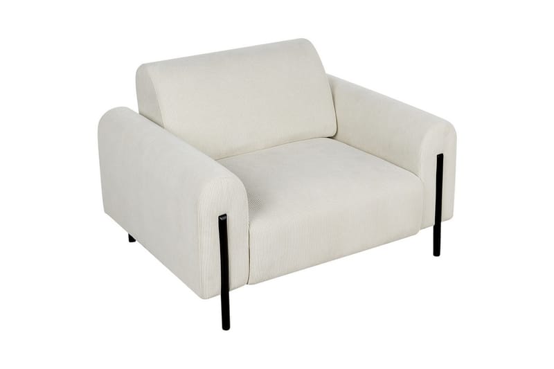 Fåtölj Askim - Off-white, Svart/Manchestertyg - Möbler - Stolar & fåtöljer - Fåtölj