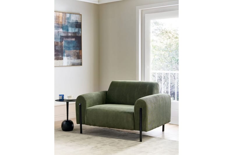 Fåtölj Askim - Olivgrön, Svart/Manchestertyg - Möbler - Stolar & fåtöljer - Fåtölj