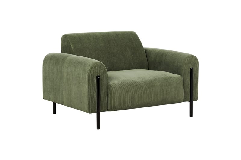 Fåtölj Askim - Olivgrön, Svart/Manchestertyg - Möbler - Stolar & fåtöljer - Fåtölj