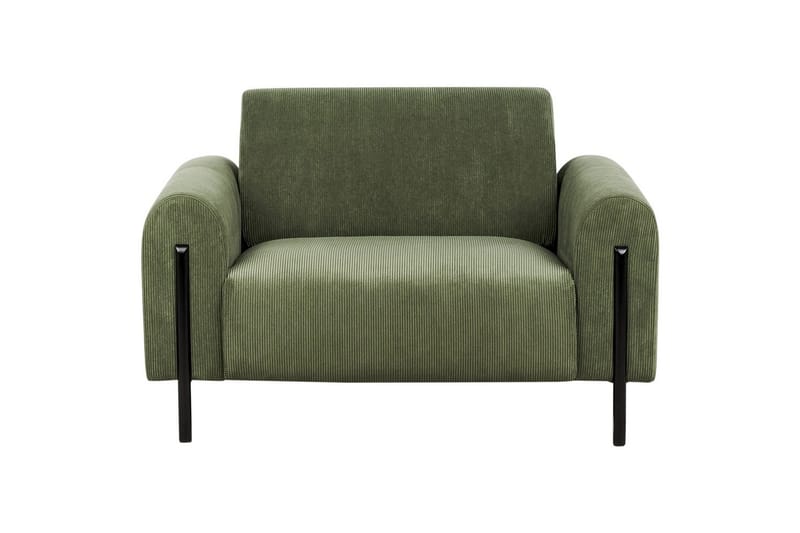 Fåtölj Askim - Olivgrön, Svart/Manchestertyg - Möbler - Stolar & fåtöljer - Fåtölj