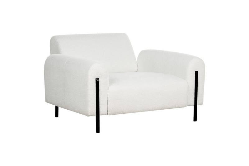 Fåtölj Askim - Vit, Svart/Bouclé - Möbler - Stolar & fåtöljer - Fåtölj