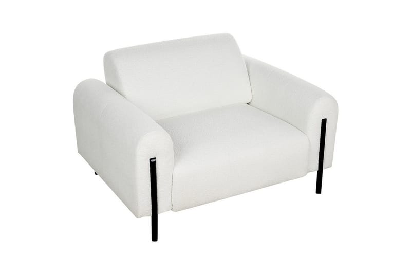 Fåtölj Askim - Vit, Svart/Bouclé - Möbler - Stolar & fåtöljer - Fåtölj