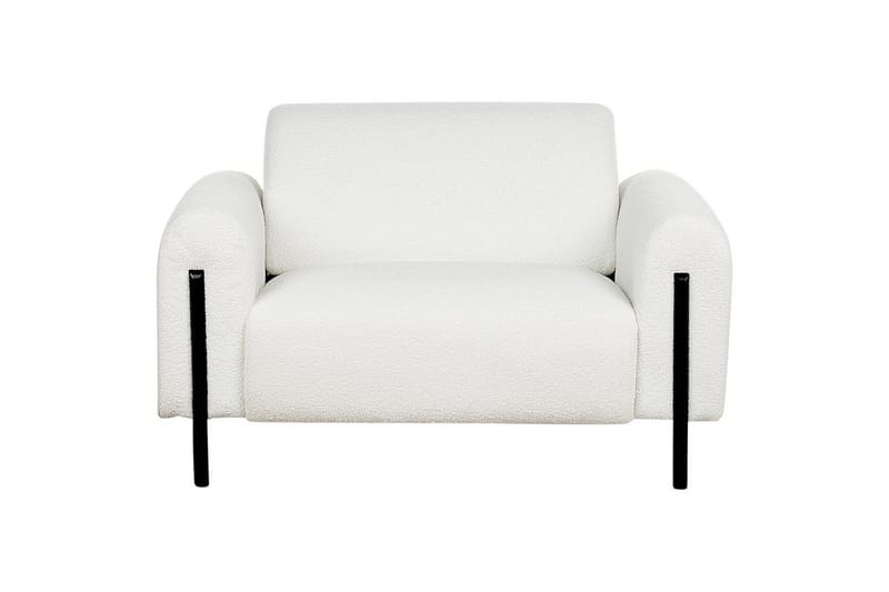 Fåtölj Askim - Vit, Svart/Bouclé - Möbler - Stolar & fåtöljer - Fåtölj