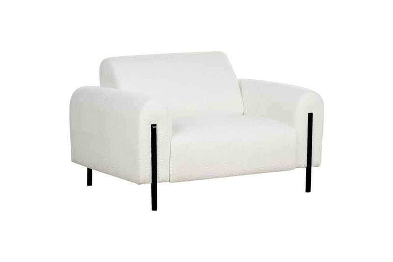 Fåtölj Askim - Vit, Svart/Bouclé - Möbler - Stolar & fåtöljer - Fåtölj