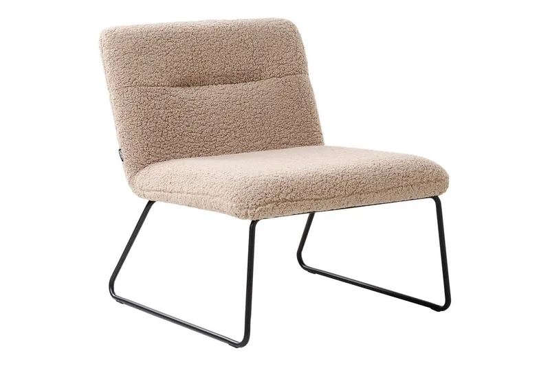 Fåtölj Cotulla - Beige, svart/Bouclé - Möbler - Stolar & fåtöljer - Fåtölj