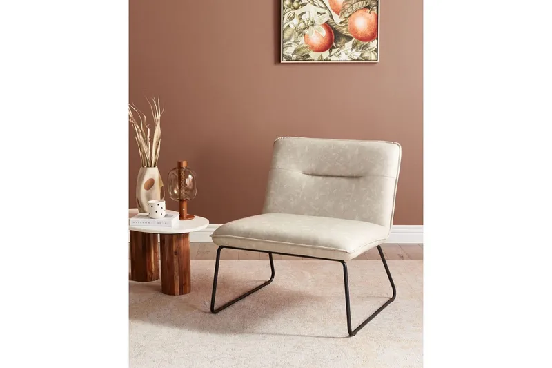 Fåtölj Cotulla - Beige/Konstläder - Möbler - Stolar & fåtöljer - Fåtölj