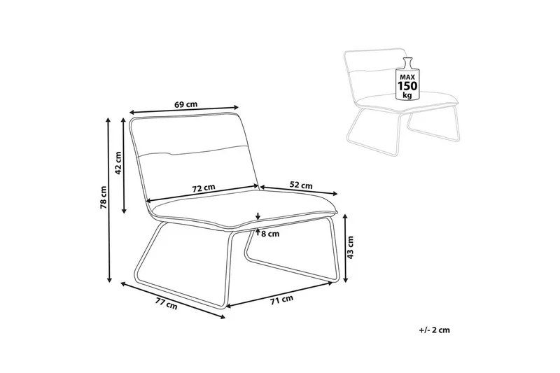 Fåtölj Cotulla - Vit, Svart/Bouclé - Möbler - Stolar & fåtöljer - Fåtölj