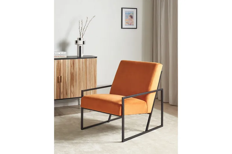 Fåtölj Delary - Orange, svart - Möbler - Stolar & fåtöljer - Fåtölj