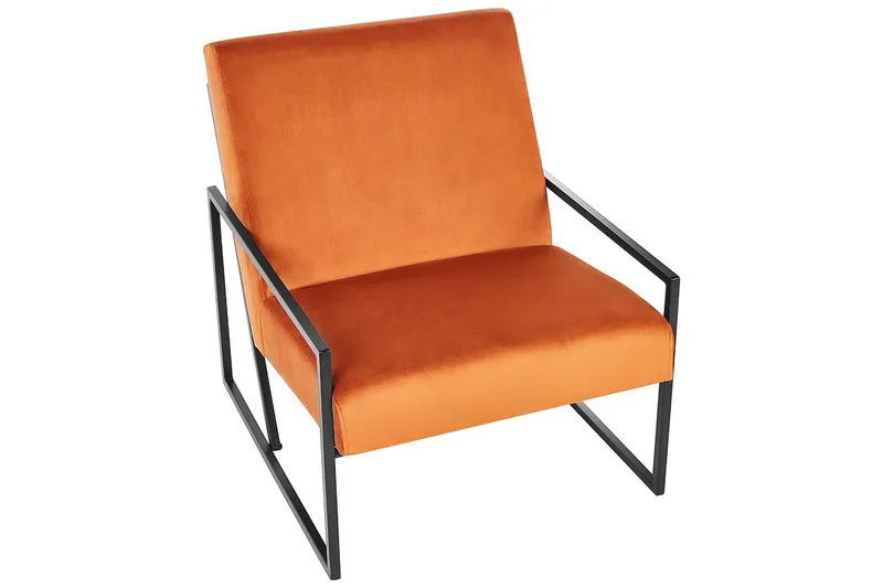 Fåtölj Delary - Orange, svart - Möbler - Stolar & fåtöljer - Fåtölj