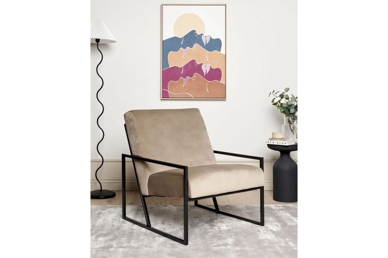 Fåtölj Delary - Taupe, svart - Möbler - Stolar & fåtöljer - Fåtölj