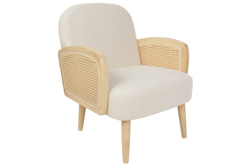 Fåtölj Dvenberg - Beige, ljust trä - Möbler - Stolar & fåtöljer - Fåtölj