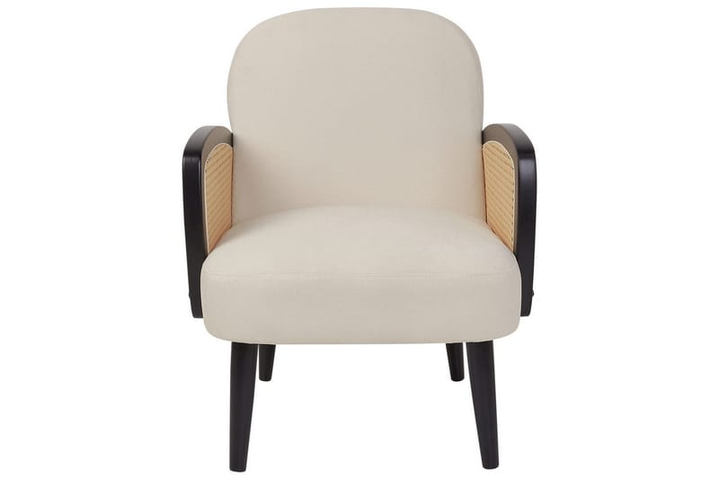 Fåtölj Dvenberg - Beige, svart, ljust trä - Möbler - Stolar & fåtöljer - Fåtölj