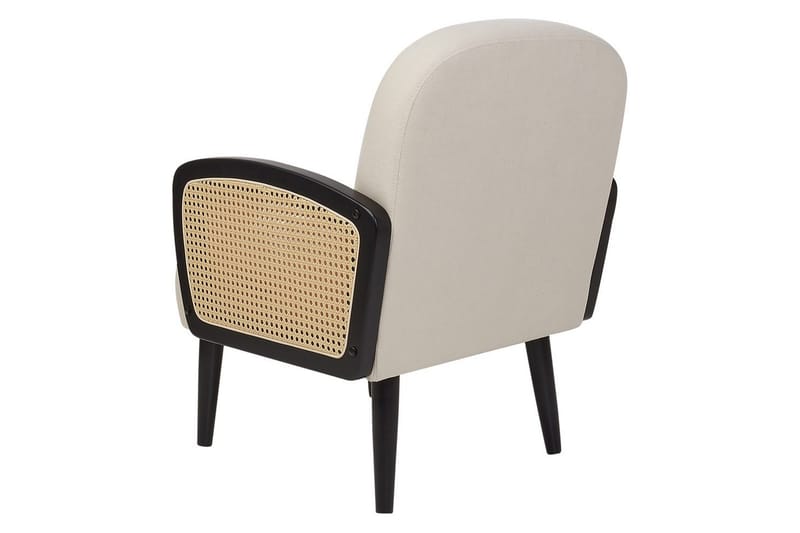 Fåtölj Dvenberg - Beige, svart, ljust trä - Möbler - Stolar & fåtöljer - Fåtölj