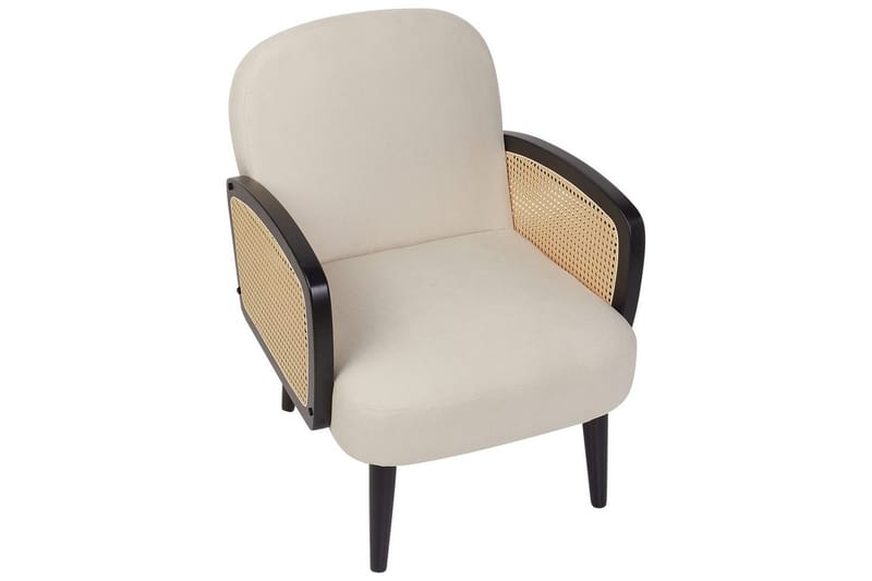 Fåtölj Dvenberg - Beige, svart, ljust trä - Möbler - Stolar & fåtöljer - Fåtölj