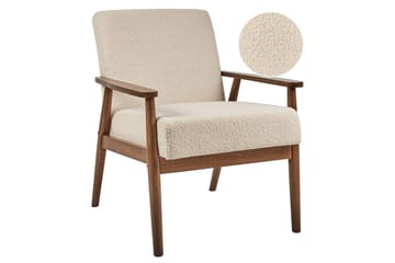 Fåtölj Esrum Beige/mörkt trä, Bouclé