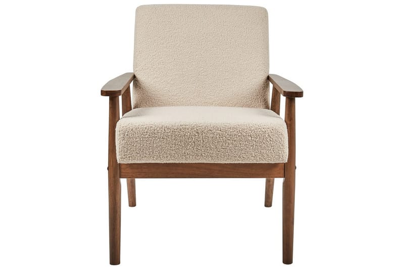 Fåtölj Esrum Beige/mörkt trä, Bouclé - Beige/mörkt trä, Bouclé - Möbler - Stolar & fåtöljer - Fåtölj