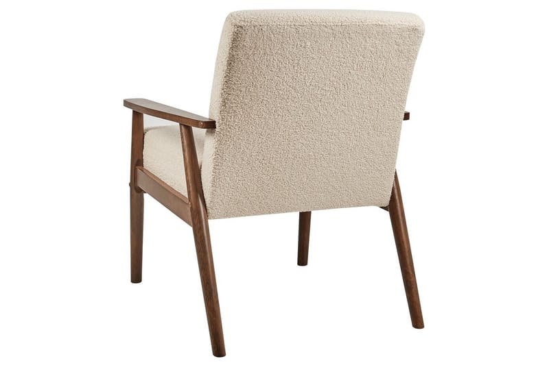 Fåtölj Esrum Beige/mörkt trä, Bouclé - Beige/mörkt trä, Bouclé - Möbler - Stolar & fåtöljer - Fåtölj