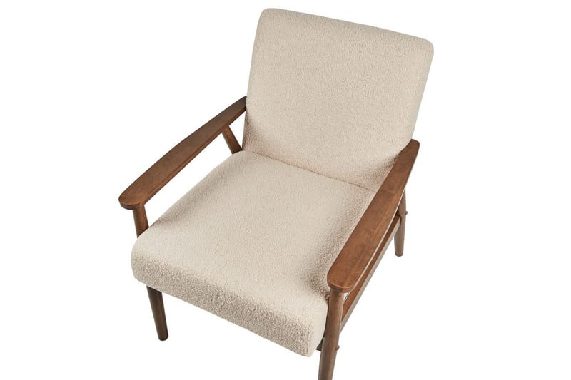 Fåtölj Esrum Beige/mörkt trä, Bouclé - Beige/mörkt trä, Bouclé - Möbler - Stolar & fåtöljer - Fåtölj