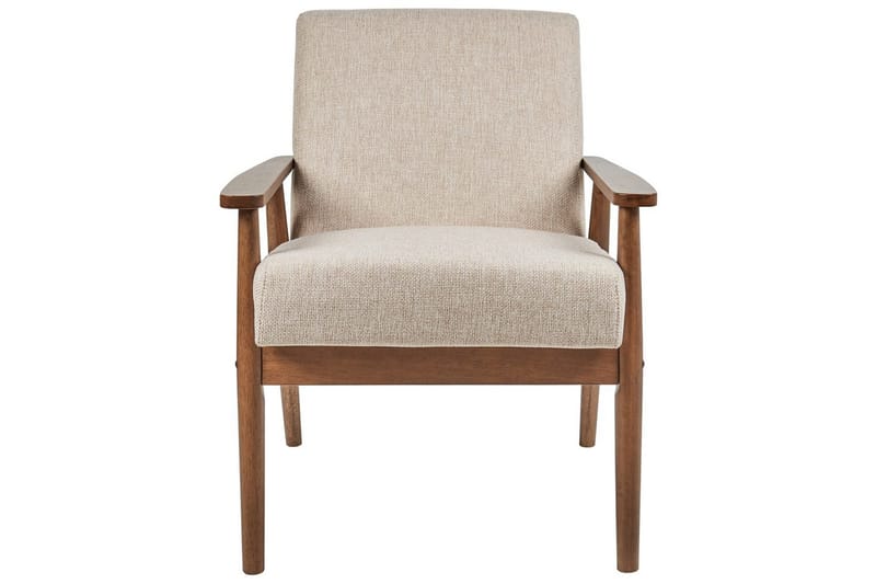 Fåtölj Esrum Beige/mörkt trä, Polyester - Beige/mörkt trä, Polyester - Möbler - Stolar & fåtöljer - Fåtölj