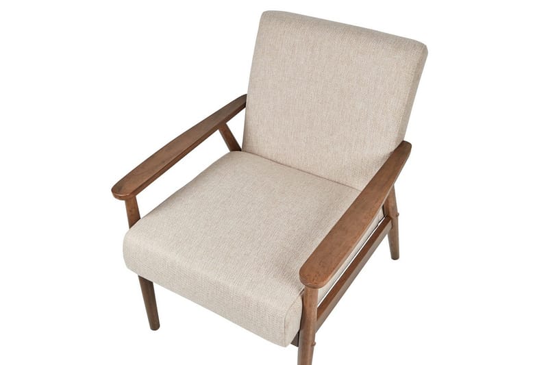 Fåtölj Esrum Beige/mörkt trä, Polyester - Beige/mörkt trä, Polyester - Möbler - Stolar & fåtöljer - Fåtölj