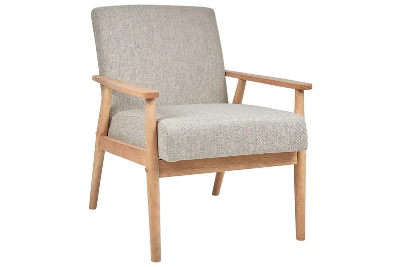 Fåtölj Esrum Grå/ljust trä, Polyester, Grå/ljust trä, Polyester