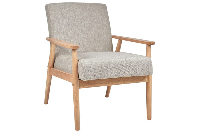 Fåtölj Esrum Grå/ljust trä, Polyester - Grå/ljust trä, Polyester - Möbler - Stolar & fåtöljer - Fåtölj