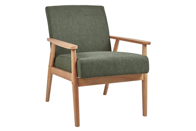 Fåtölj Esrum Grönt/ljust trä, Polyester - Grönt/ljust trä, Polyester - Möbler - Stolar & fåtöljer - Fåtölj
