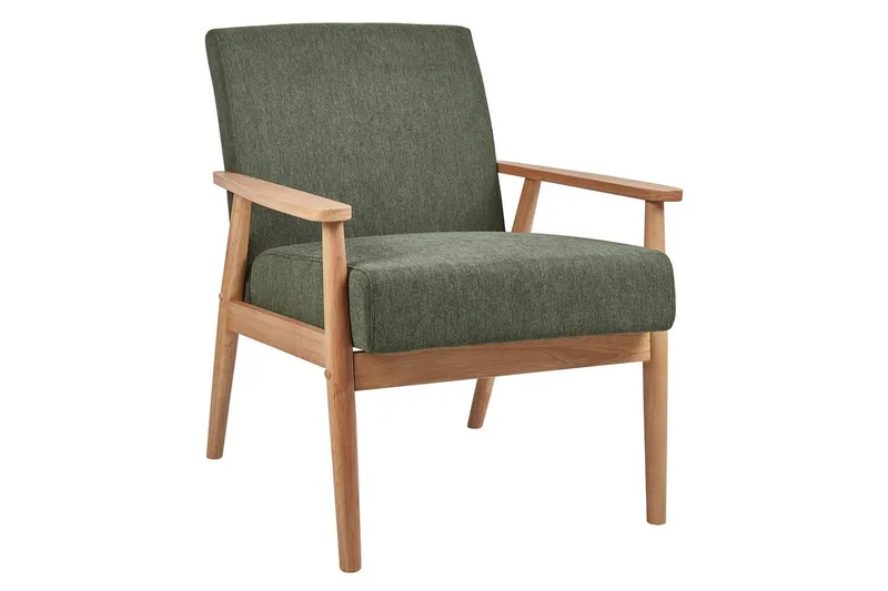 Fåtölj Esrum Grönt/ljust trä, Polyester, Grönt/ljust trä, Polyester