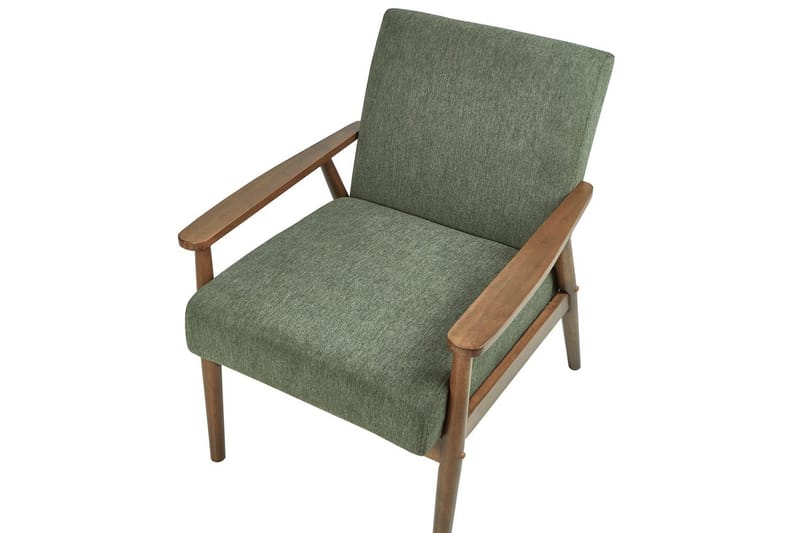 Fåtölj Esrum Grönt/mörkt trä, Polyester - Grönt/mörkt trä, Polyester - Möbler - Stolar & fåtöljer - Fåtölj