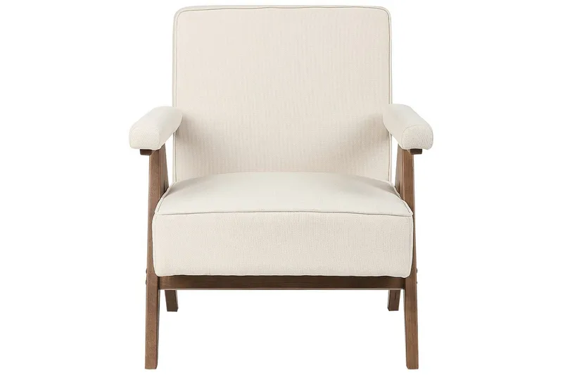 Fåtölj Evje - Beige, mörkt trä - Möbler - Stolar & fåtöljer - Fåtölj