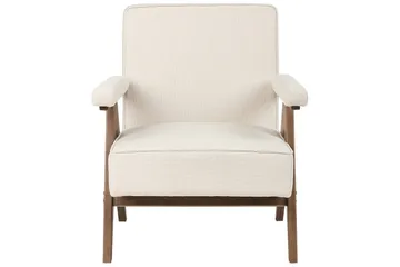 Fåtölj Evje - Beige, mörkt trä - Möbler - Stolar & fåtöljer - Fåtölj