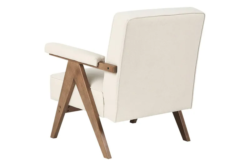 Fåtölj Evje - Beige, mörkt trä - Möbler - Stolar & fåtöljer - Fåtölj