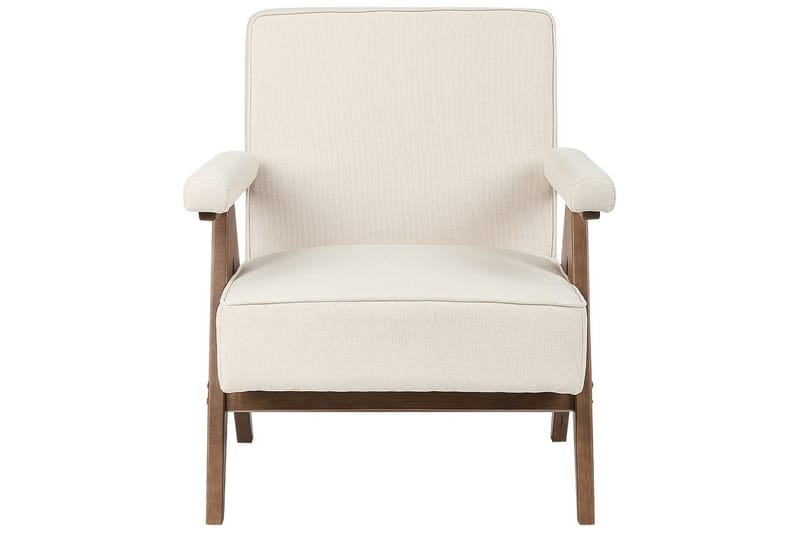 Fåtölj Evje - Beige, mörkt trä - Möbler - Stolar & fåtöljer - Fåtölj